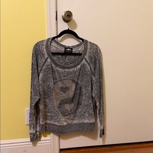Gray Yin Yang Heart Women's Top